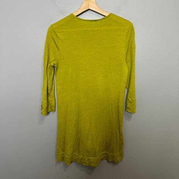 J. JILL merino wool chartreuse green tunic sweater size S - Picture 6 of 6